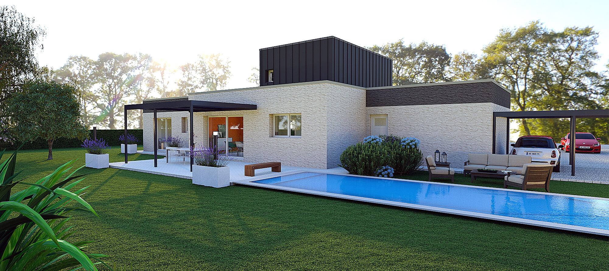 Maison toit plat Maison toit plat