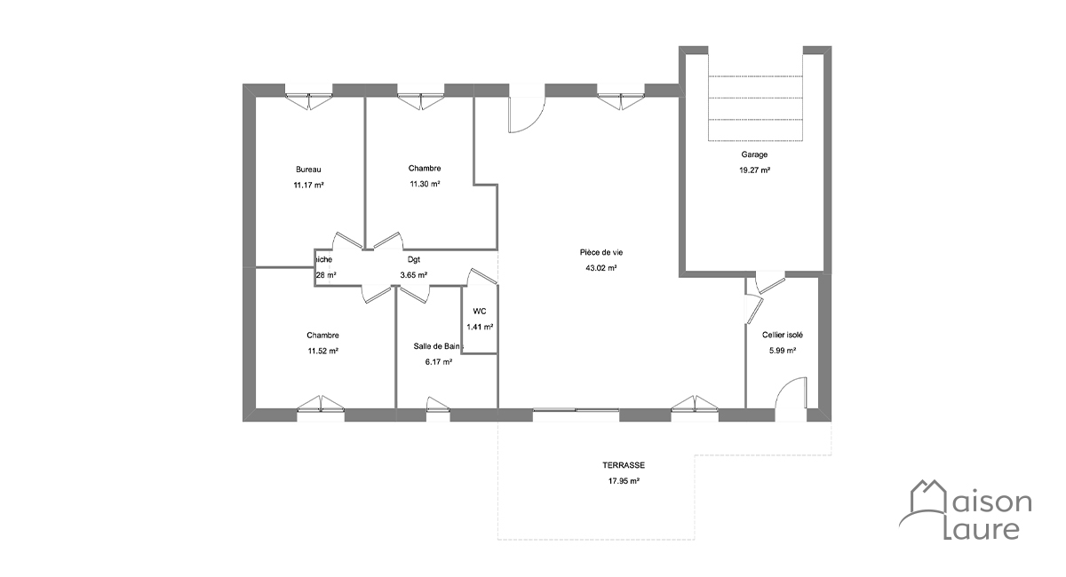plan de maison avec terrasse